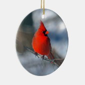 Rode kardinaal Bird Keramisch Ornament (Rechts)