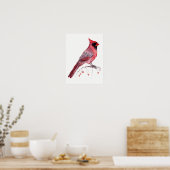 Rode kardinaal Bird Poster (Keuken)