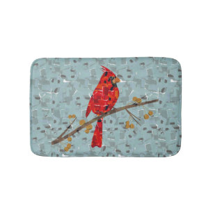 Rode Kardinaal, de vogel van Kerstmis Badmat