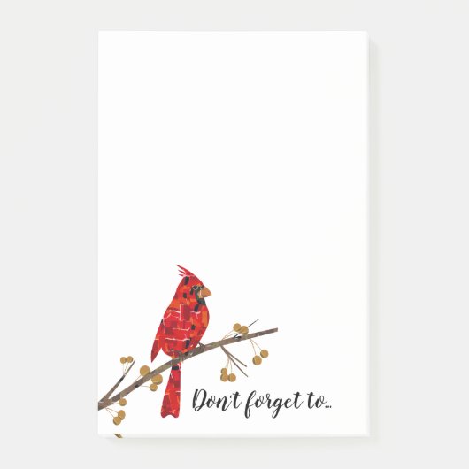 Rode Kardinaal, de vogel voor Kerstmis Post-it® Notes (Voorkant)