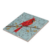Rode Kardinaal, de vogel voor Kerstmis Tegeltje (Zijkant)