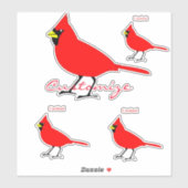 Rode kardinaal Dvogel Thunder_Cove Sticker (Vel)