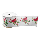 Rode Kardinaal en Holly Branch Patroon Kerstmis Lint (Spoel)