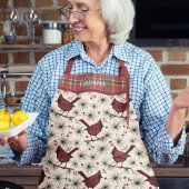 Rode Kardinaal en Plaid Kerstmis Schort