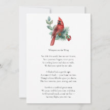 Rode Kardinaal Funeral Memorial Card