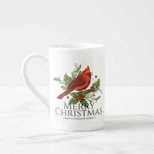 Rode Kardinaal Hulst Kerstthee Cadeau Porselein Kop