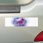Rode kardinaal in de Blizzard Bumpersticker (Op auto)