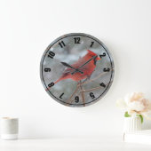Rode kardinaal in de winter grote klok (Huis)