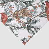 Rode kardinaal Juniper Branches snijpapier Tissuepapier (Detail)