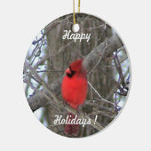 Rode kardinaal keramisch ornament (Links)