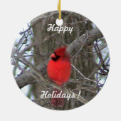 Rode kardinaal keramisch ornament (Achterkant)