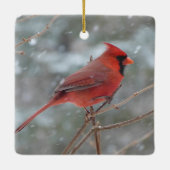 Rode kardinaal keramisch ornament (Achterkant)