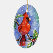 Rode kardinaal keramisch ornament (Rechts)