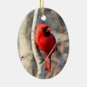 Rode kardinaal keramisch ornament (Achterkant)