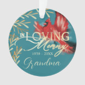 Rode Kardinaal Liefdevolle Herdenking Oma Memorial Ornament (voorkant)