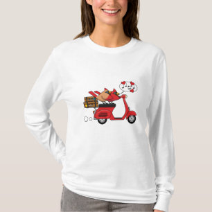 Rode Kardinaal Liefhebbers op Scooter T-shirt