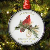 Rode Kardinaal Memorial Kerst Ornament