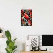 Rode Kardinaal, Muur Poster, Kunstillustratie Poster (Thuiskantoor)