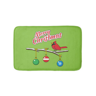 Rode kardinaal op de afdeling van de kerstbal - Me Badmat