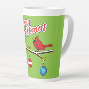 Rode kardinaal op de afdeling van de kerstbal - Me Latte Mok