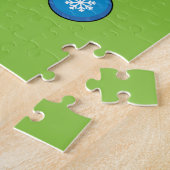 Rode kardinaal op de afdeling van de kerstbal - Me Legpuzzel (Zijkant)