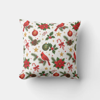 Rode Kardinaal Poinsettia Kerst Naadloos Patroon Buitenkussen