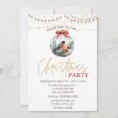 Rode Kardinaal Sterren String Lichten Rode Kerst Kaart (Voorkant)