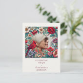 Rode Kardinaal Viering van het Leven FOTO Briefkaart (Staand voorkant)