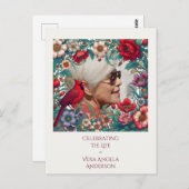 Rode Kardinaal Viering van het Leven FOTO Briefkaart (Voorkant / Achterkant)