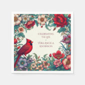 Rode Kardinaal Viering van het Leven Funeral Memor Servet (Voorkant)