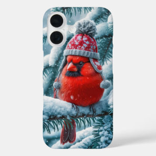 Rode Kardinaal Vogel draagt Pet iPhone 16 Hoesje