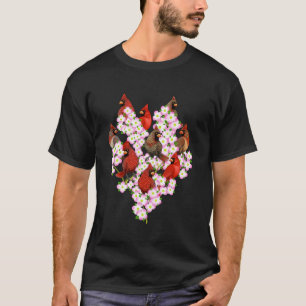 Rode Kardinaal Vogel Volgers T-shirt