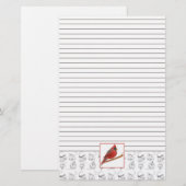 Rode kardinaal Vogelvoering Stationery Briefpapier (Voorkant / Achterkant)