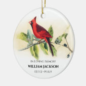 Rode kardinaalkerstboom keramisch ornament (Links)