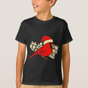 Rode Kardinaalvogel Kerstmis Horrort-shirt T-shirt