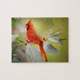 Rode kardinale kerstFeestdagen Natuur Legpuzzel