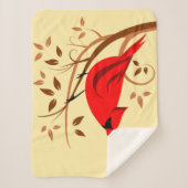 Rode kardinale kunst sherpa deken (Voorkant)