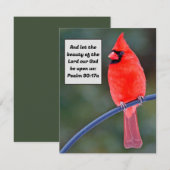 Rode kardinale Nota Kaart Dank u Valentijnse Vogel Notitiekaartje (Voorkant / Achterkant)