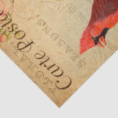  rode kardinale vogelbloemen Franse Tissuepapier (Detail)