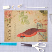  rode kardinale vogelbloemen Franse Tissuepapier (Craft)