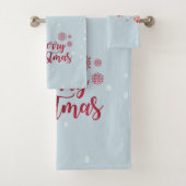 Rode kardinale vogelbomen sneeuwkerst bad handdoek (Insitu)