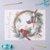 Rode kardinale Waterverf Winterkerst Tissuepapier (Craft)