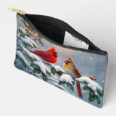 Rode kardinalen en Holly in de sneeuw Etui (Open)