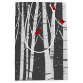 Rode kardinalen in de vogelboom medium cadeauzakje (Voorkant)