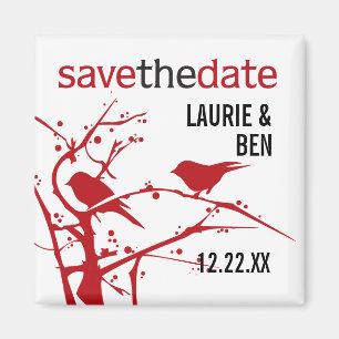 Rode kardinalen op het huwelijk van de Tak sparen  Magneet