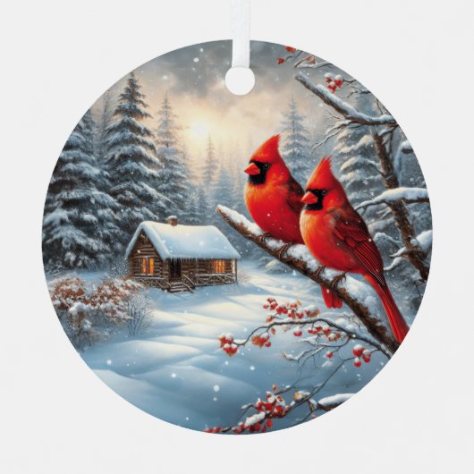 Rode Kardinalen Ornament (Voorkant)