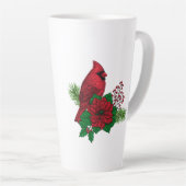 Rode kardinalen voor kerstversiering latte mok (Rechterhoek)