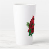 Rode kardinalen voor kerstversiering latte mok (Voorkant)