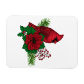 Rode kardinalen voor kerstversiering magneet (Horizontaal)