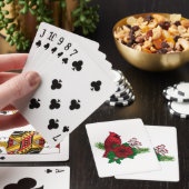 Rode kardinalen voor kerstversiering pokerkaarten (Insitu)